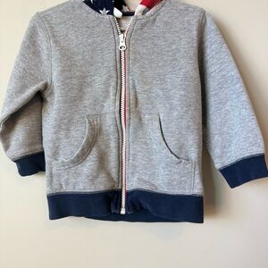 Gymboree Heather Gray USA hooded jacket size 2T
